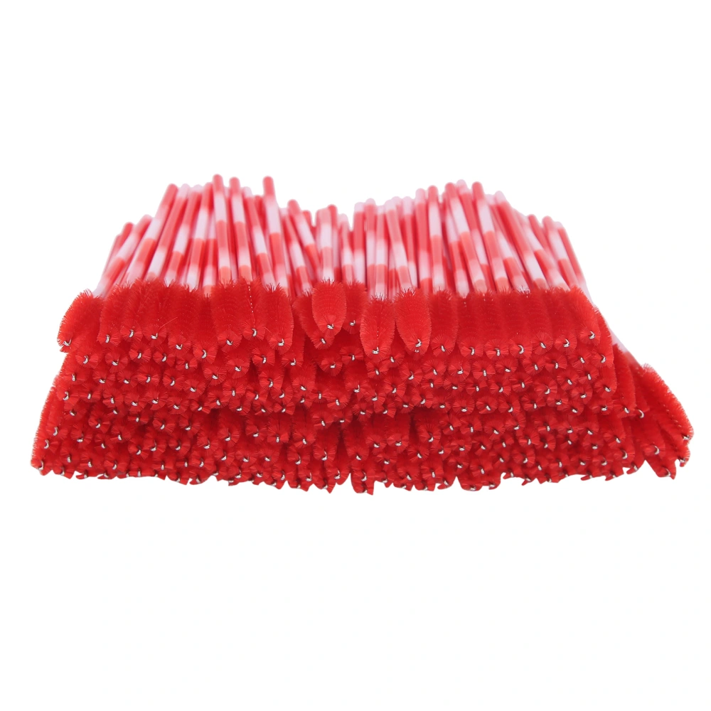 200pcs Mascara Wands Applicator Disposable Eyebrow Brush Set Eyelash Extension Cosmetic ToolBright Red