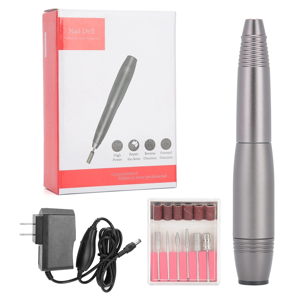 20000RPM Portable Electric Nail Grinding Polisher Nail Drill Pen Machine (100-240V)US Plug