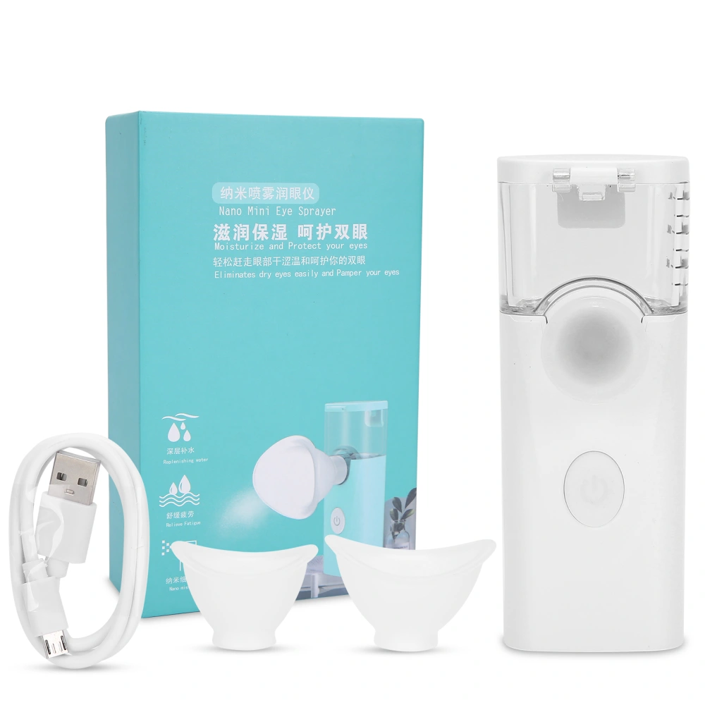 USB Charging Handheld Eye Care Spray Portable Eye Moisturizing Cleaning Soothing MachineWhite