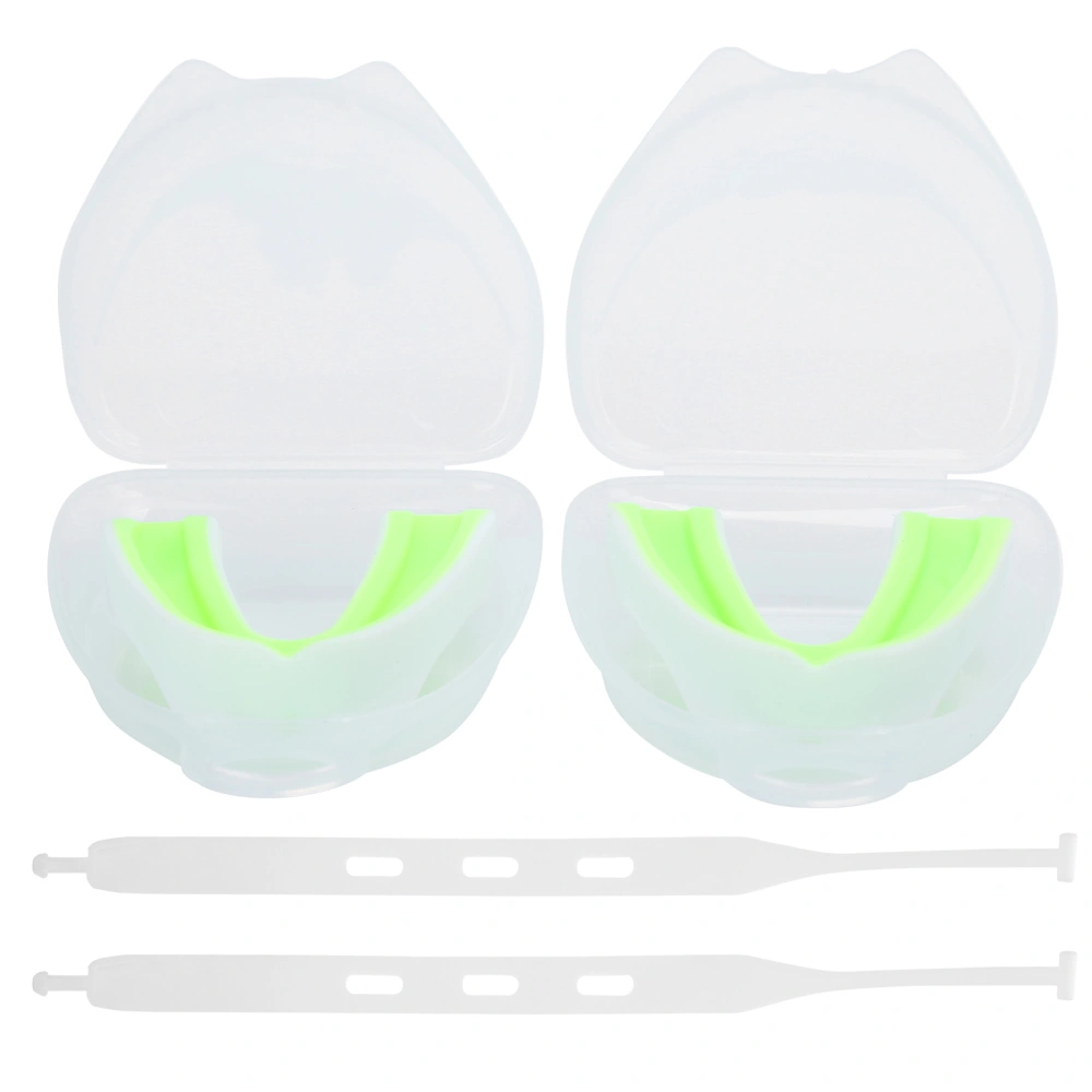 2 Sets Mouthguard Teeth Protector Oral Guard Teeth Braces Mouth Guard with Hanging Rope