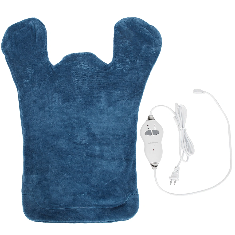 Electric Heating Shawl Warm Keeping Pain Relief Massage Therapy Shoulder Pad (US Plug 110V)Blue