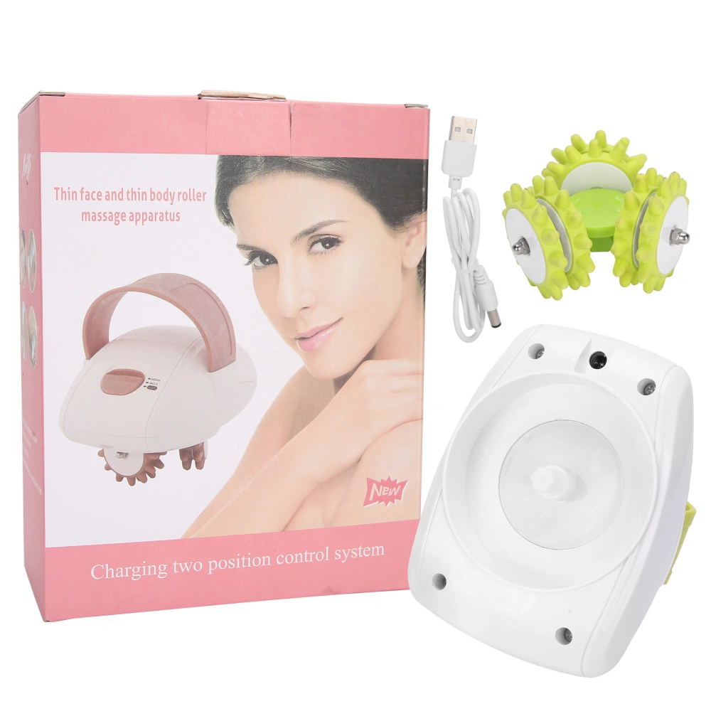 3D Electric Body Slimming Massager Roller Handheld Fat Burning Weight Loss Machine (Charging Type)Green