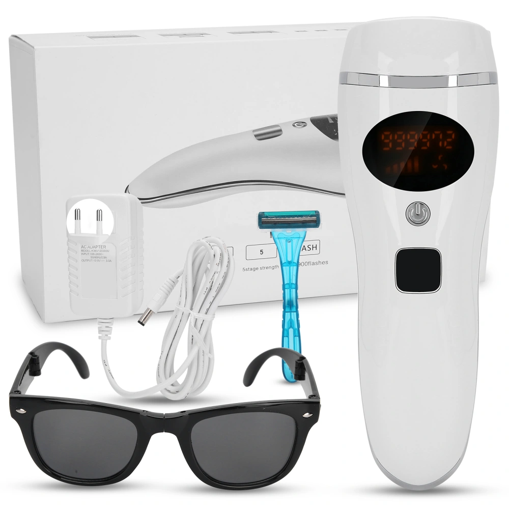 990000 Flashes IPL Hair Removal Machine Electric Epilator Depilator White (110-240V)EU Plug