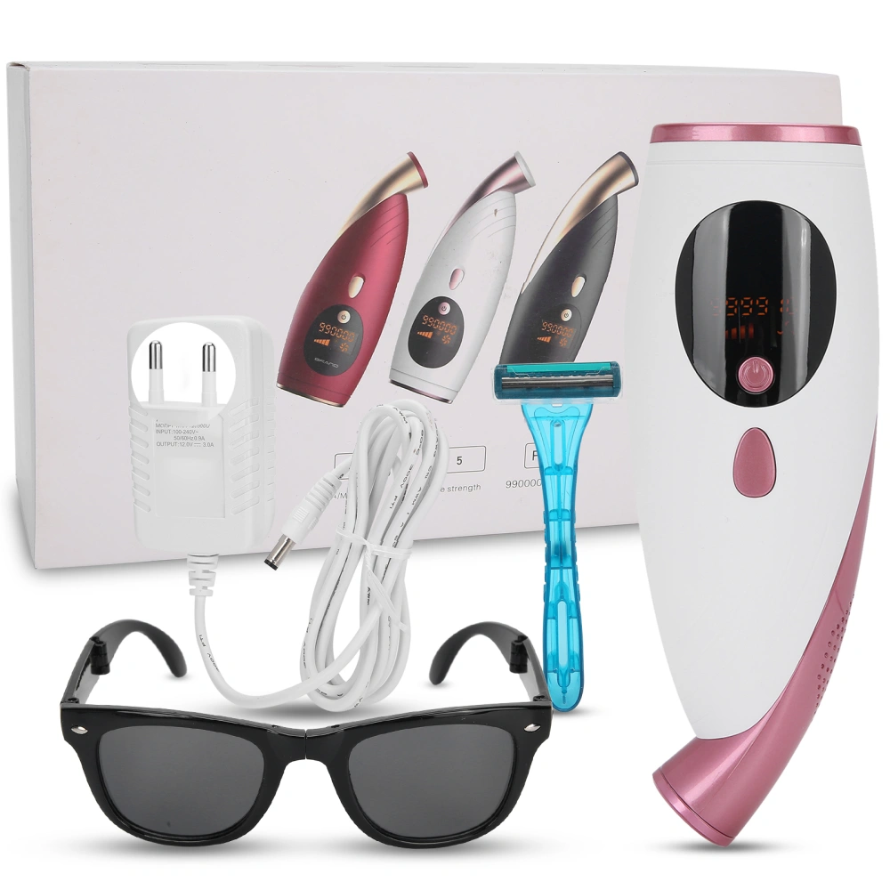 990000 Flashes IPL Laser Hair Removal Machine Photon Epilator Depilator White (110-240V)EU Plug