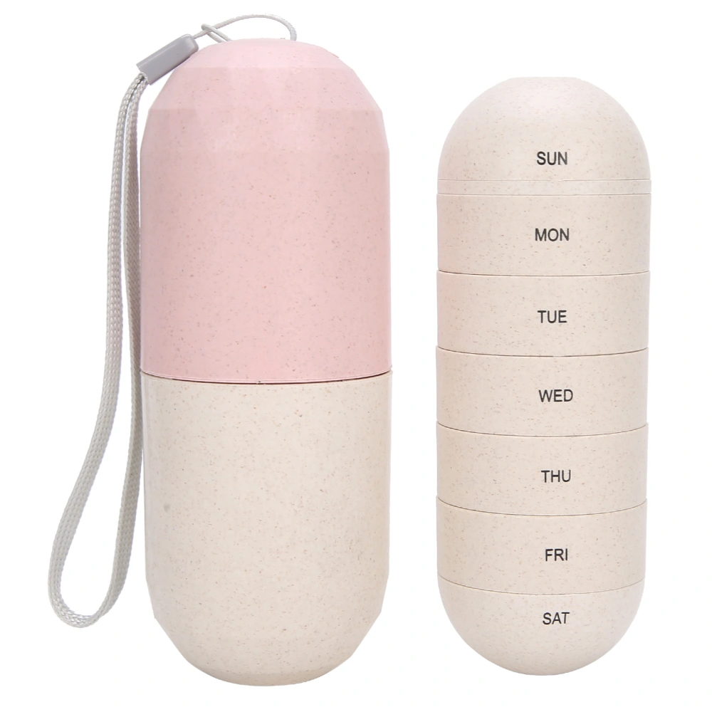 Pills Organizer Weekly Capsule Shape Medicine Case Portable 7 Day Travel Pills Container