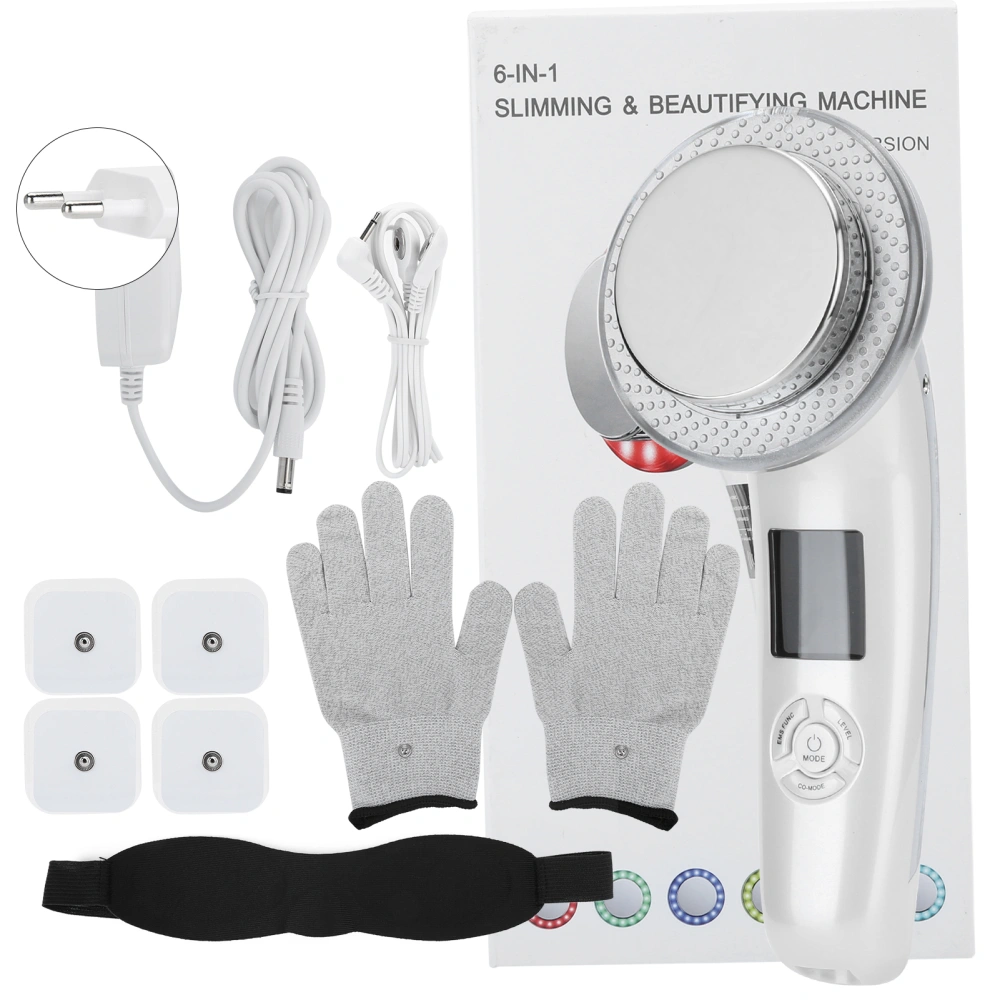 6‑In‑1 LED Body Slimming Massager EMS Whitening Skin Rejuvenation Infrared Heating Device 100‑240V White EU Plug