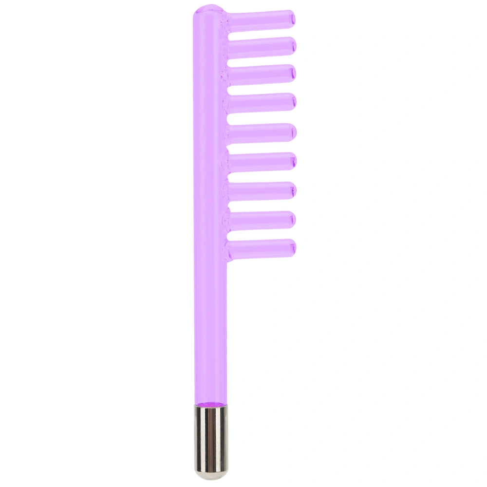 Dandruff Removal Glass Comb Shaped Probe for High Frequency Electrotherapy Instrument Purple Light