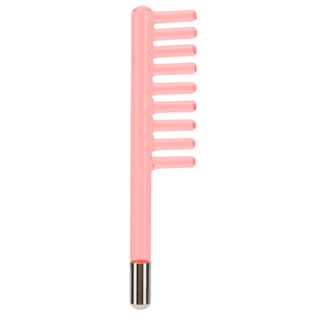 High Frequency Electrotherapy Instrument Dandruff Removal Glass Comb Shaped Probe Red Light