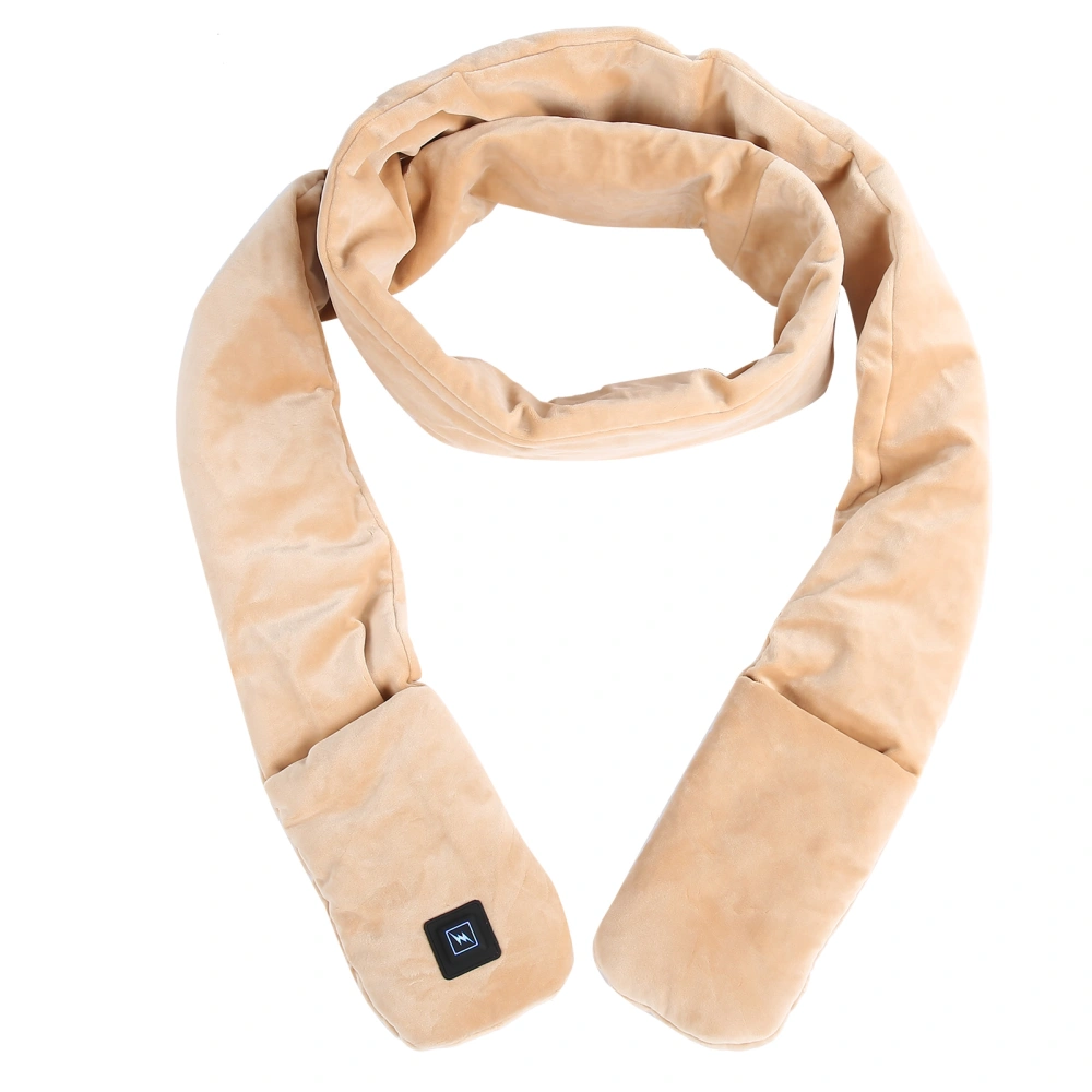 Winter USB Powered Electric Heating Scarf with 3 Temperature Control for Outdoor ActivityLight Tan