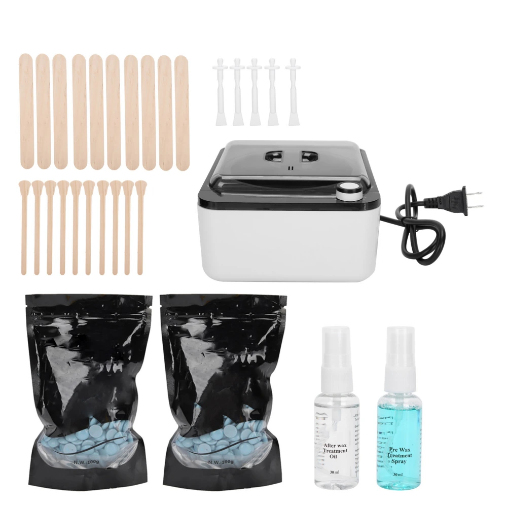 8Pcs Hair Removal Wax Heater Kit Body Armpit Hair Removal Wax Beans Melting Machine KitUS Plug 110V