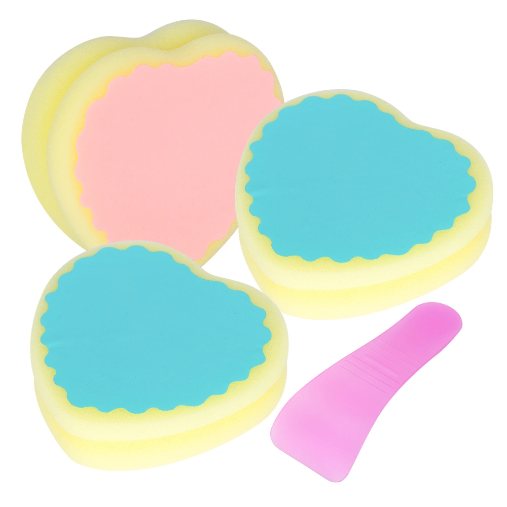 Waxing Polishing Buffing Sponge Soft Heart Shaped Women Hair Removal Pad Depilatory Sponge