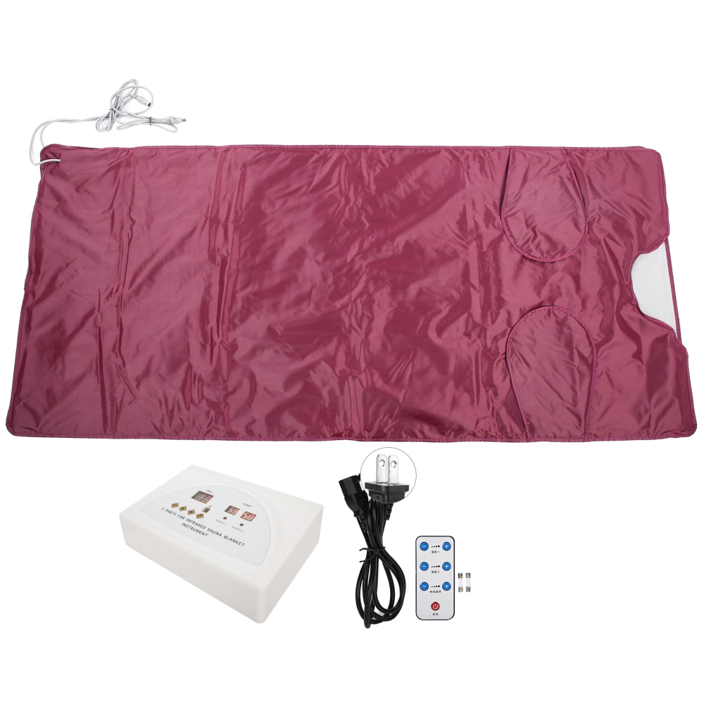 Far Infrared Electric Heating Blanket Beauty Salon Fat Burning Body Shaping Sauna BlanketPurple US Plug 110V