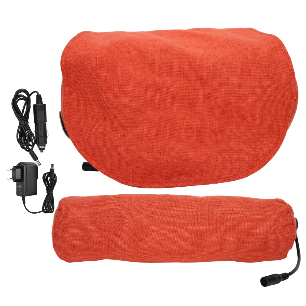 Electric MultiFunctional Cervical Massage Pillow Waist Back Moxa Massager for Home Car Use 100240V(Orange EU Plug)