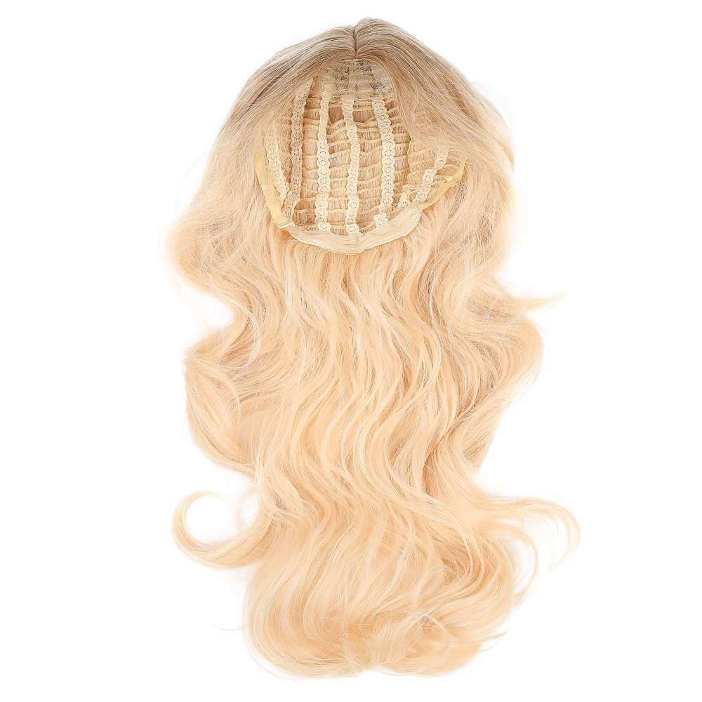 Long Curly Wavy Wigs Women Female Synthetic Hair Middle Part Wigs Gradient Gold 68cm (lc356)