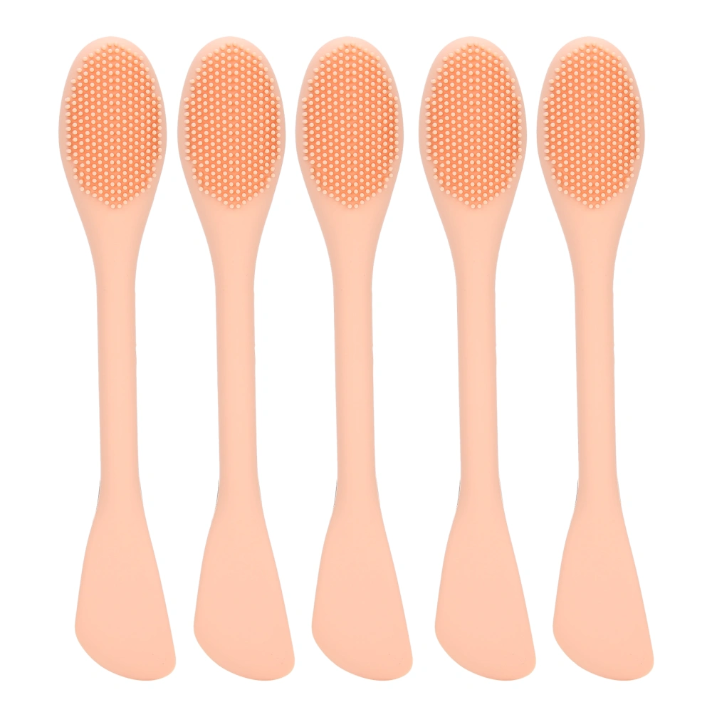 Facial Mask Brushes Silicone Face Cleaning Brush DIY Mix Mask Stick 2 Heads Skin‑CareNude Pink