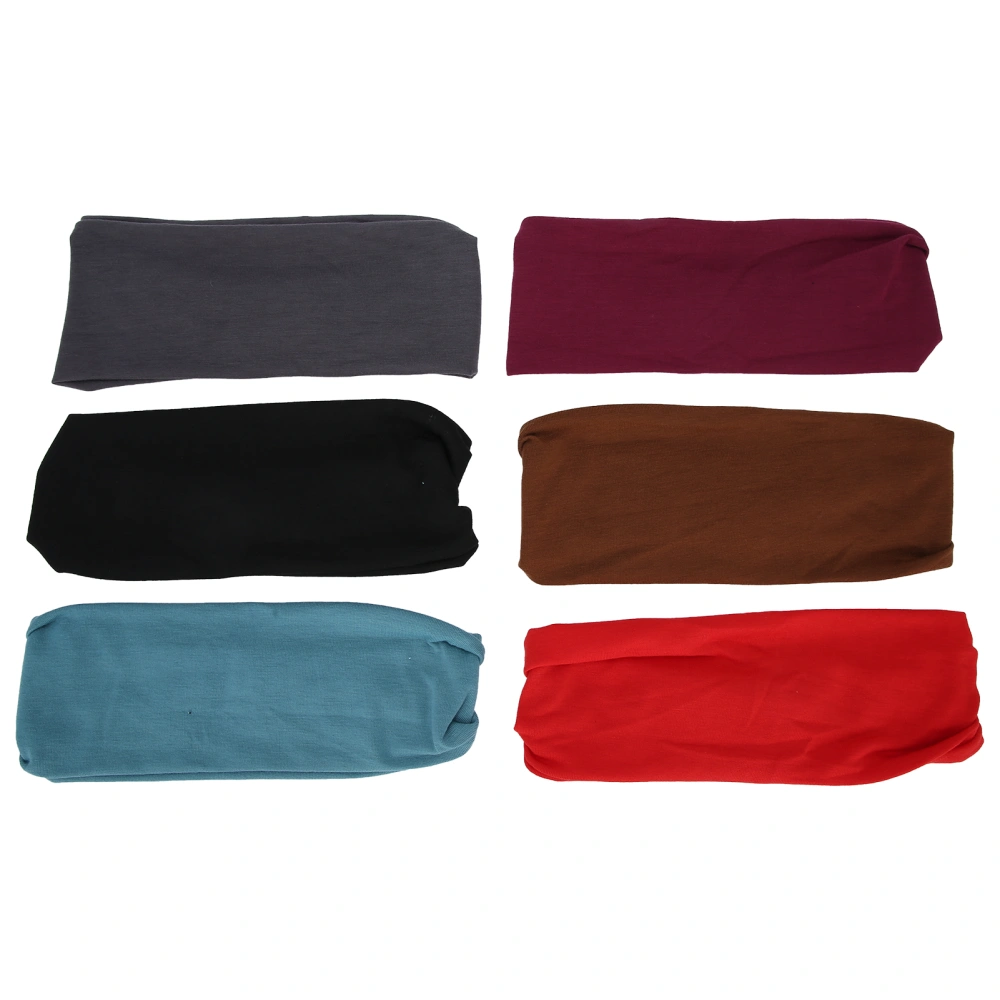 6pcs Women Yoga Running Elastic Headband Fashionable Fitness Hair Bands Headwrap Set