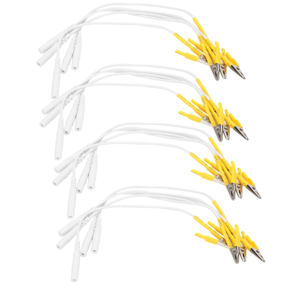 20pcs / bag Clip Electrode Lead Wires Cable for TENS Unit Physiotherapy Machine Yellow