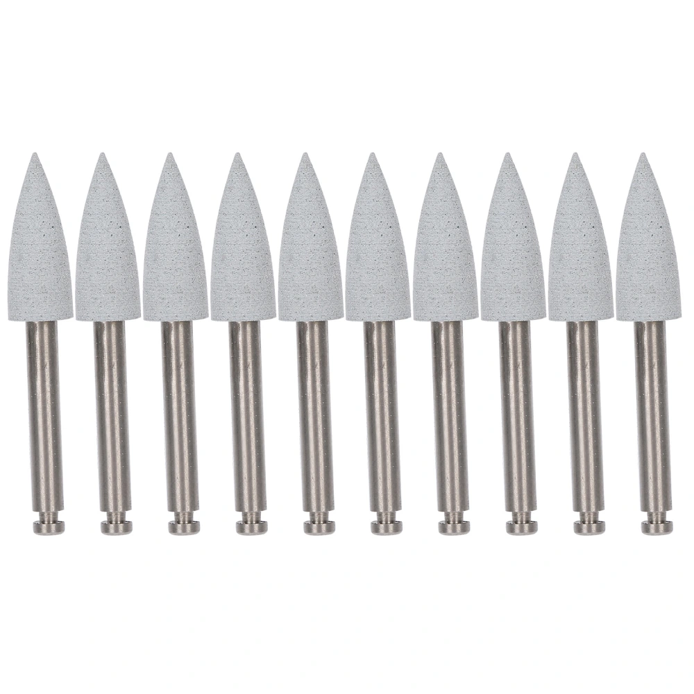 10pcs Dental Polishing Burs Low Speed Dental Grinding Polisher Burs Drill Bits Set Gray 406