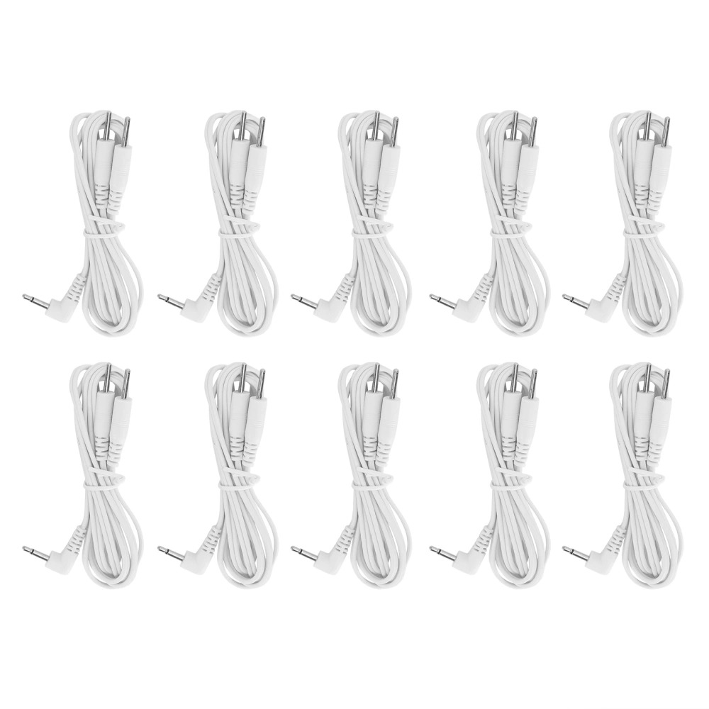 10pcs / bag DC 2.5mm 1.2m 2‑In‑1 Pin Type Electrode Lead Wires Cable for TENS Unit Physiotherapy Machine