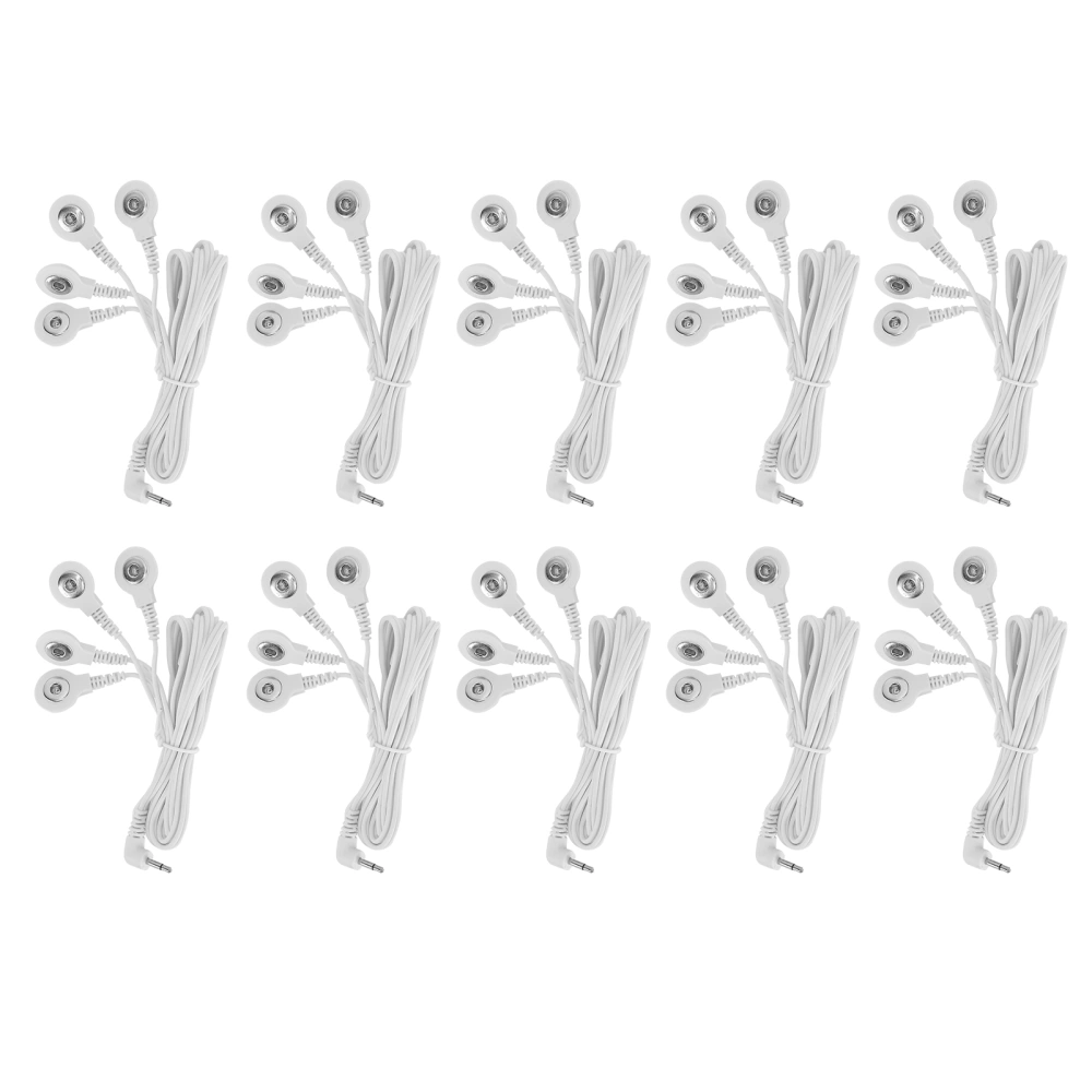 10pcs DC 2.5mm 4 Button Electrode Lead Wire Cable for Digital TENS Massage Machine