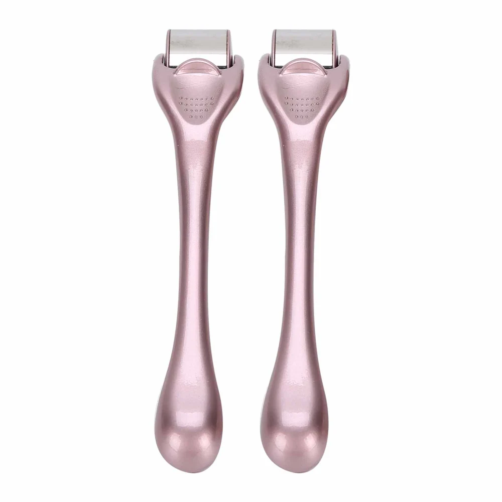 2pcs Facial Skin Ice Compress Roller Massager Swelling Relief Body Massage RollerRose Pink