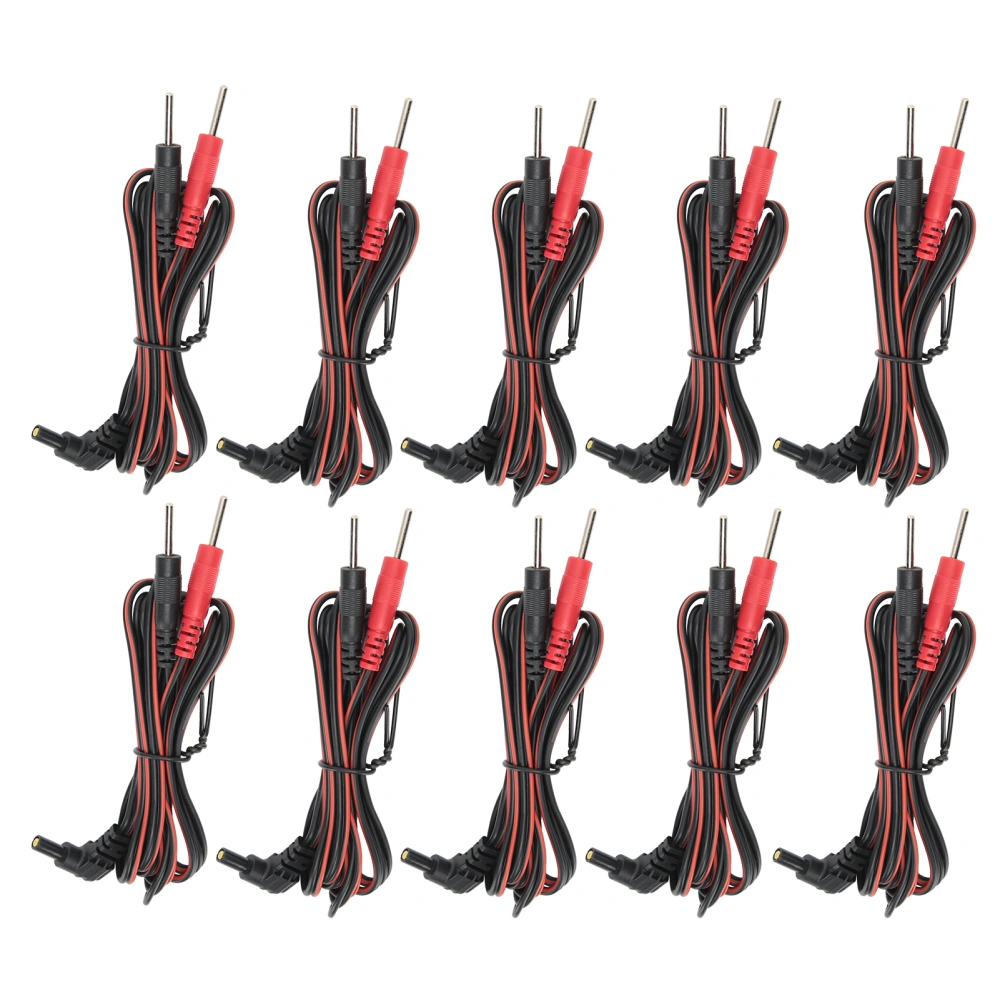 10pcs / bag 2.35mm 1.2m 2‑In‑1 Pin Type Electrode Lead Wires Cable for TENS Unit Physiotherapy Machine