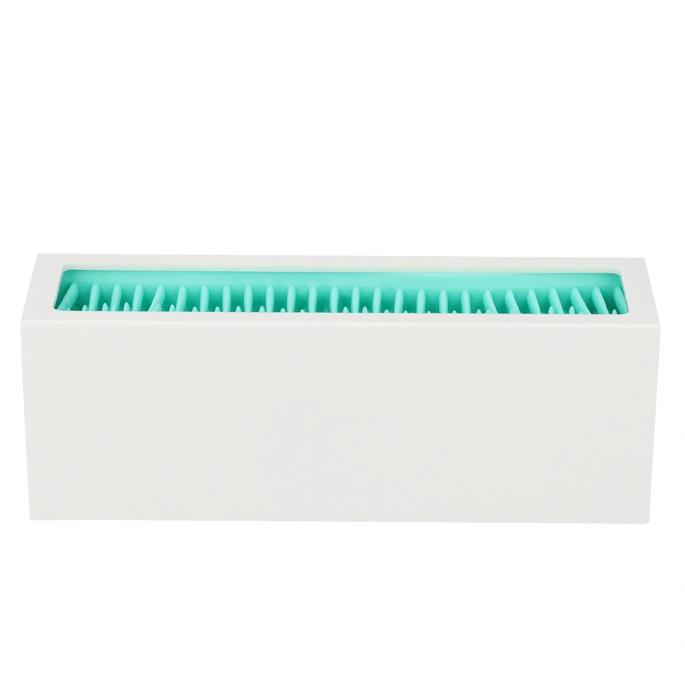 Makeup Brush Holder Display Silicone Cosmetic Lipstick Holder Box Makeup Storage Box(Lake Blue White )