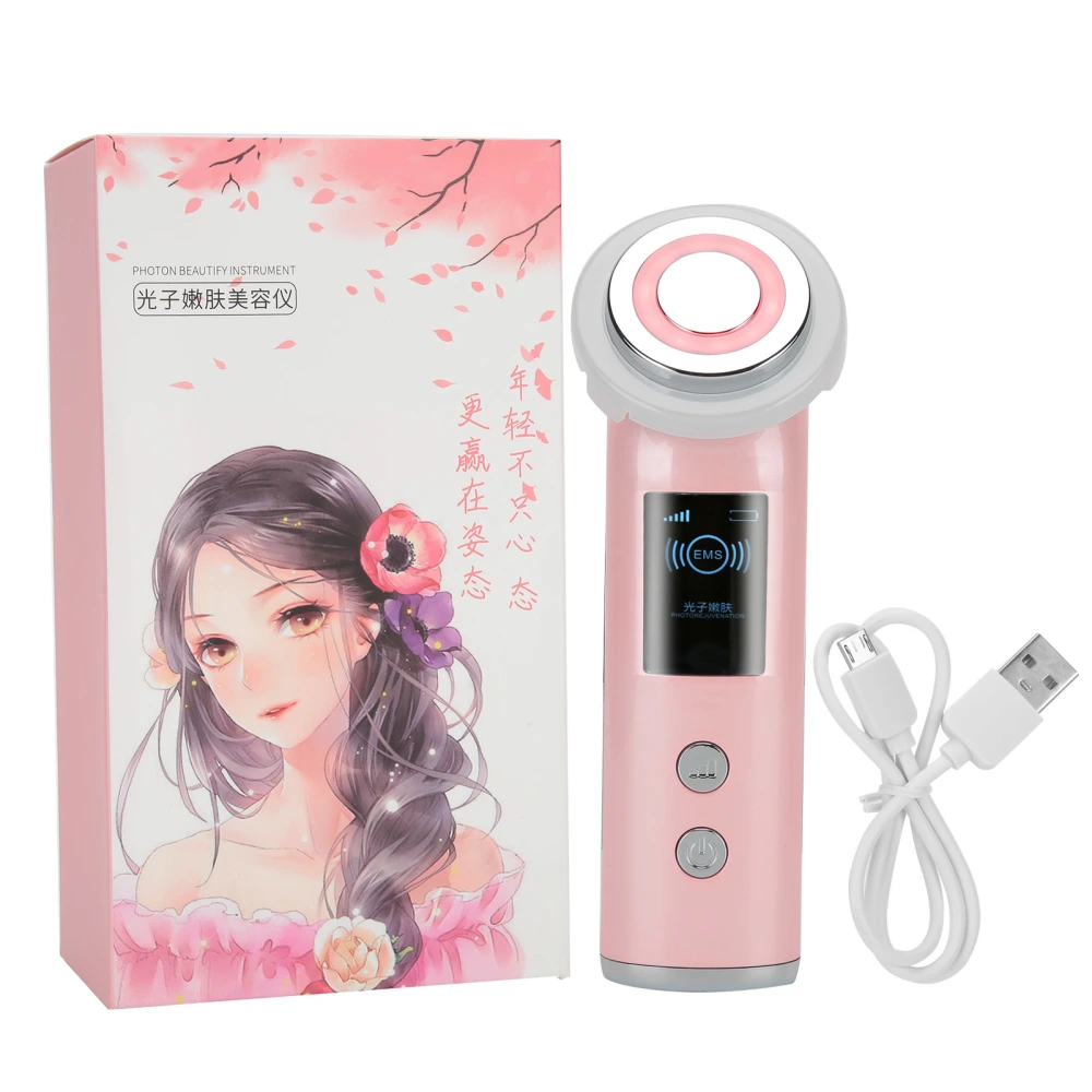 Red Blue Light Photon Therapy Device Face Imports Export Skin Rejuvenation Machine Pink