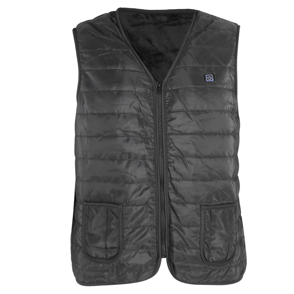 Heating Vest 3 Gears Temperature Control USB Electric Vest Jacket Heating Thermal Warm Vest (Black)3XL