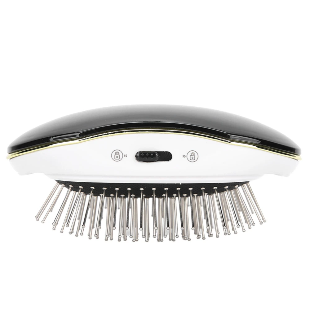 Negative Ion Anti&#8209;Static Scalp Vibration Massage Comb Electric Hairdressing Comb(Black )