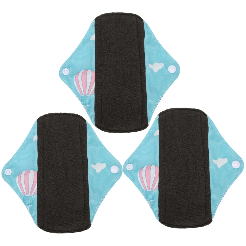 3pcs Cloth Sanitary Towels Washable Reusable Sanitary Towels Pads Menstrual Absorbent PadsS01