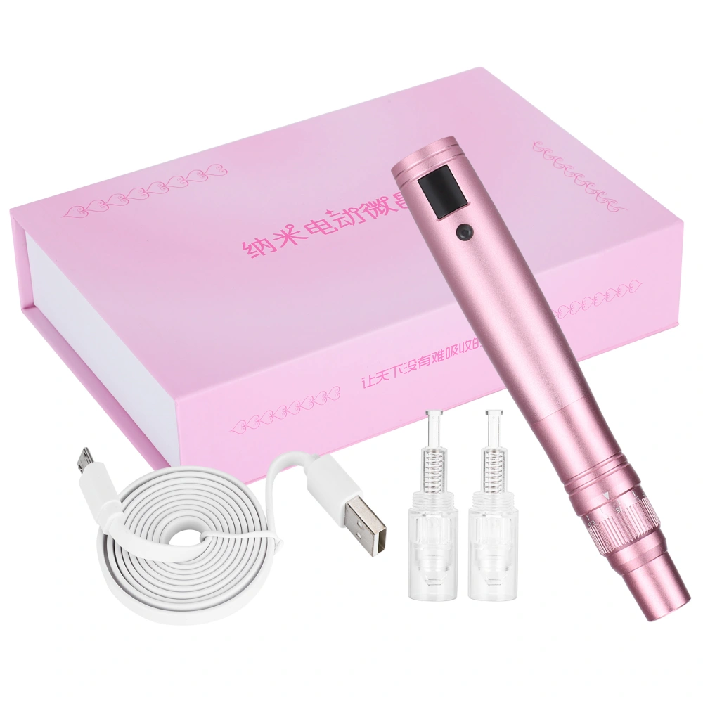 Electric Micro Needle Pen Rechargeable 5 Gears Derma Rolling Pen Machine DevicePink