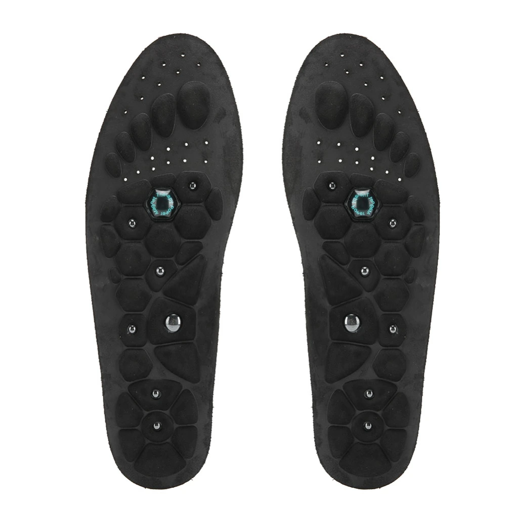 2pcs Unisex Magnet Therapy Insoles Sports Breathable Foot Sole Massage Foot Pad(Black S 35&#8209;39)