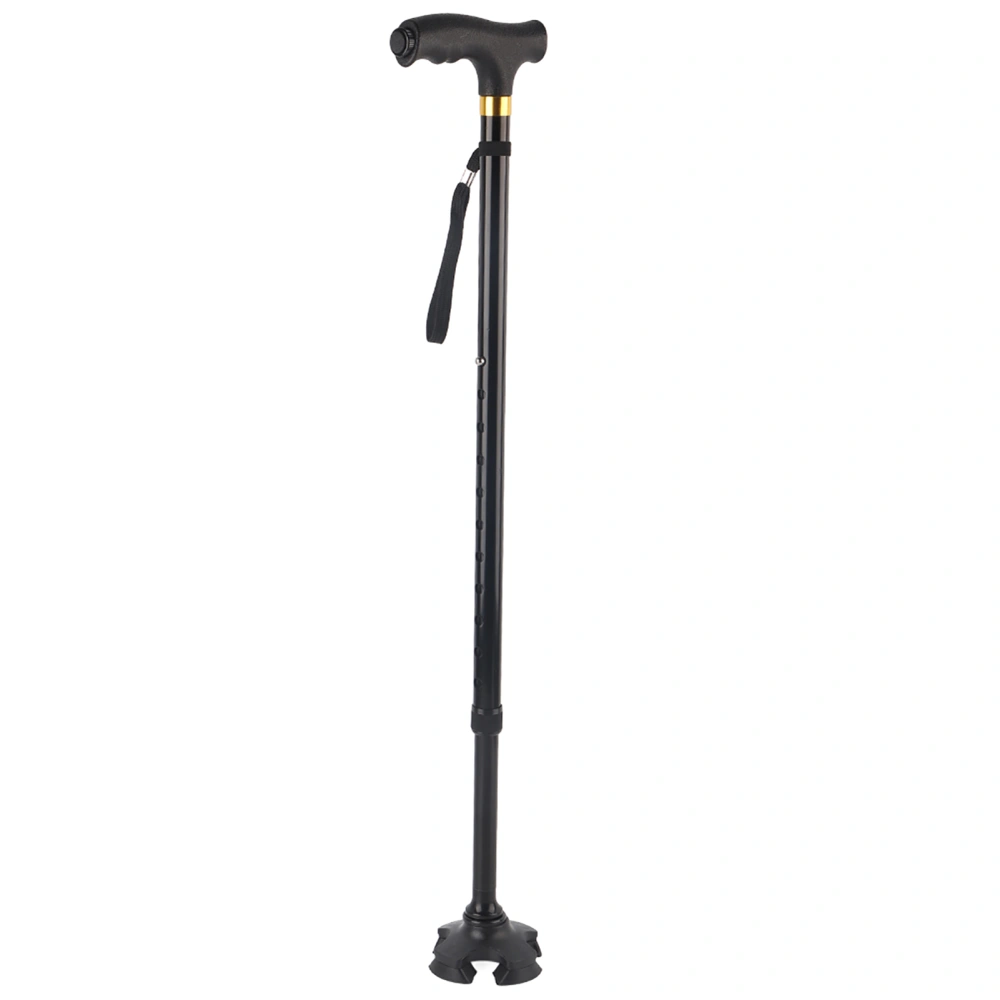 Foldable Walking Stick Anti‑Slip Elderly Crutch Aluminium Alloy Cane with LED Light