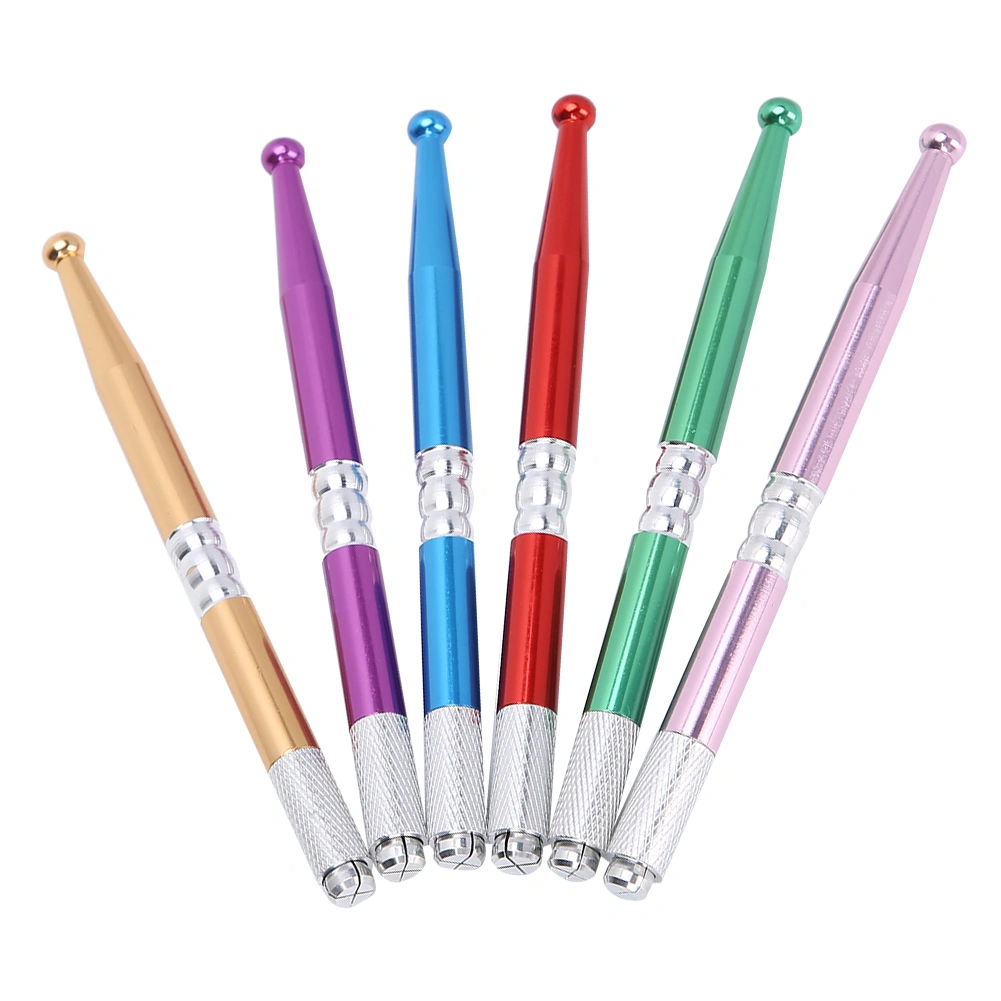 6pcs Manual Lip Tattoo Pen Portable Microblading Eyebrow Shader Tattoo Pen Accessory