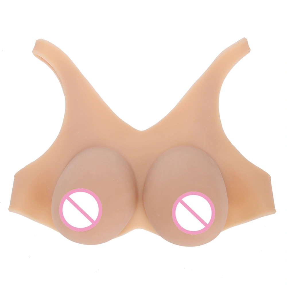 Silicone Breast Form Shoulder Strap Hook &amp; Loop Type Artificial Fake Boobs for Crossdresser(D Cup )