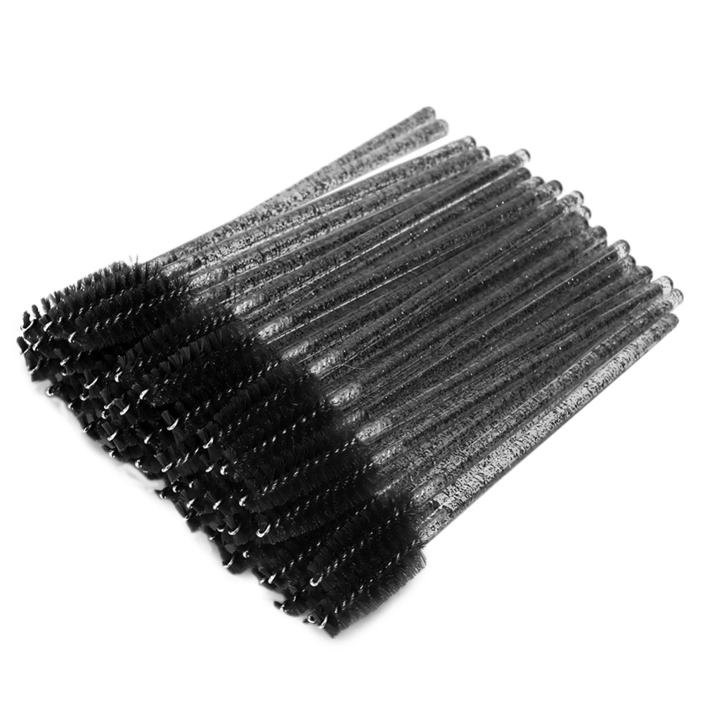 50pcs Nylon Makeup Brush Mascara Wands Eyelash Eyebrow Disposable Portable BrushBlack