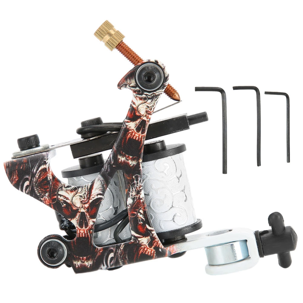 Skull Pattern Professional Coil Tattoo Machine for Liner Shader Body Art Tattoo Tool