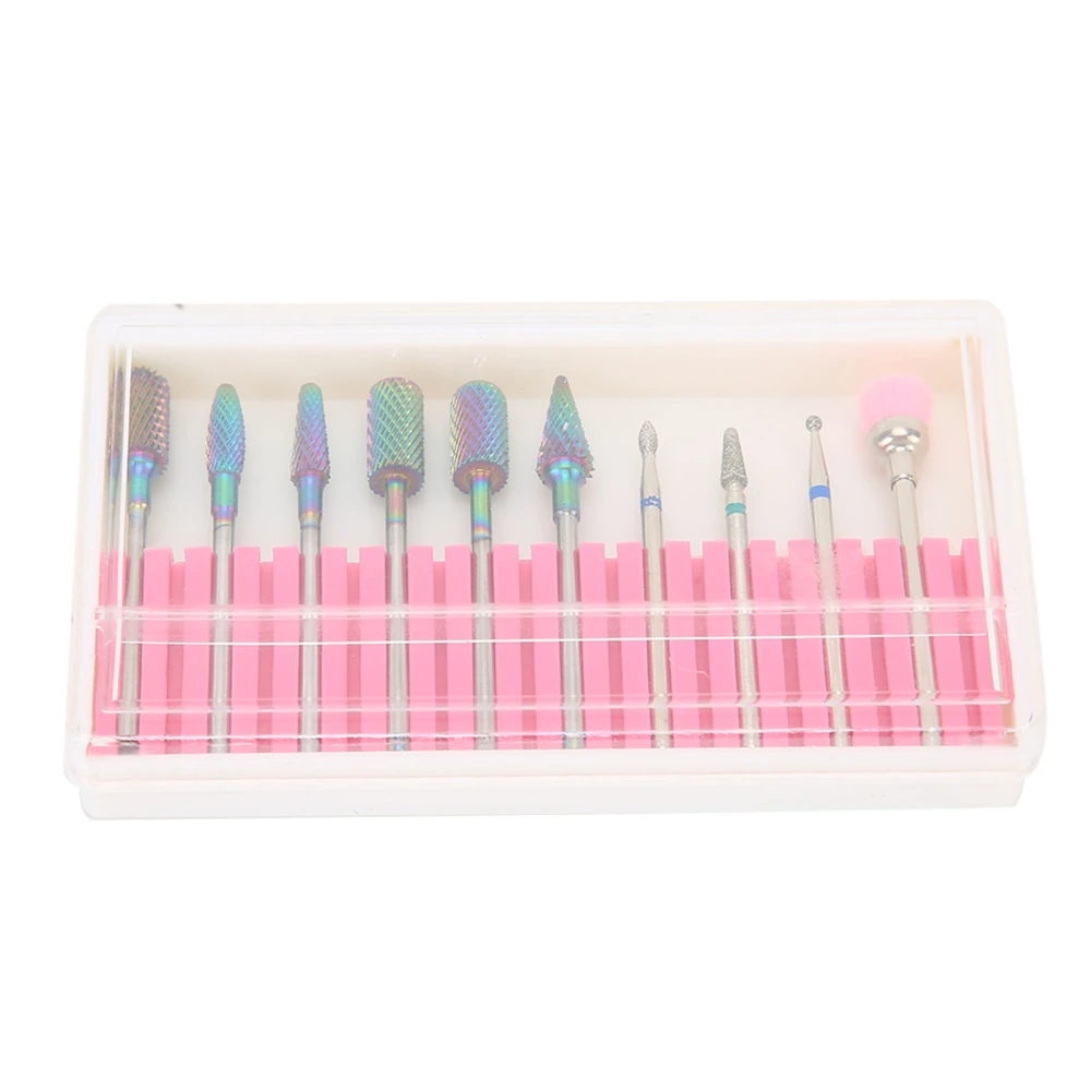 10pcs Nail Art Grinding Head Dead Skin Removal Nail Drill Bits Sanding Polishing Head Set