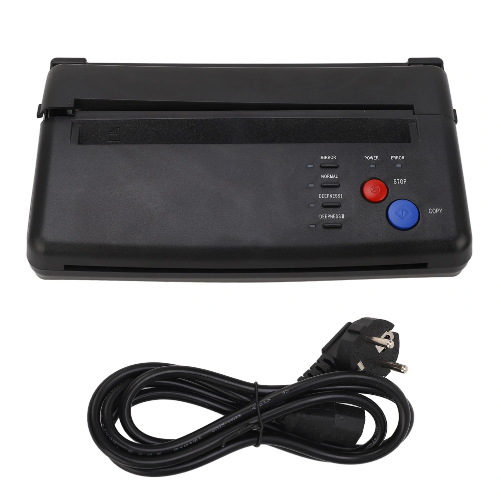 Tattoo Transfer Stencil Machine Mini Thermal Copier Printer for Tattoo Artists Black 110‑220VEU Plug