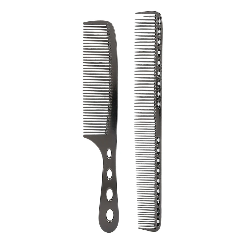 Portable Stainless Steel Hair Combs Salon Anti&#8209;Static Styling Comb Hairdressing Tool(Black )