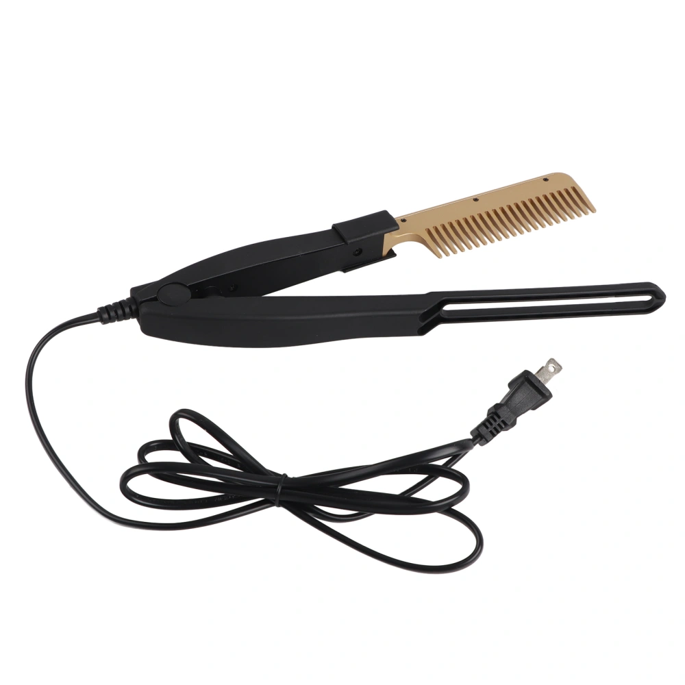 Electric Heating Comb WetDry Use Hair Straightening Hot Brush Hairdressing Tool(US Plug 110V)