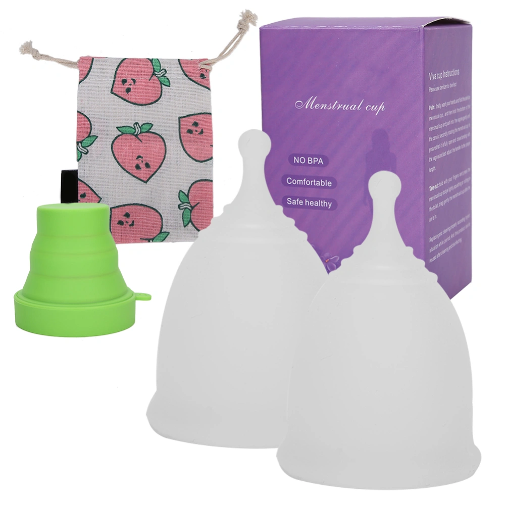 Silicone Menstrual Cup Reusable Feminine Hygiene Cup Soft AntiLeakage Lady Period Cup(S )