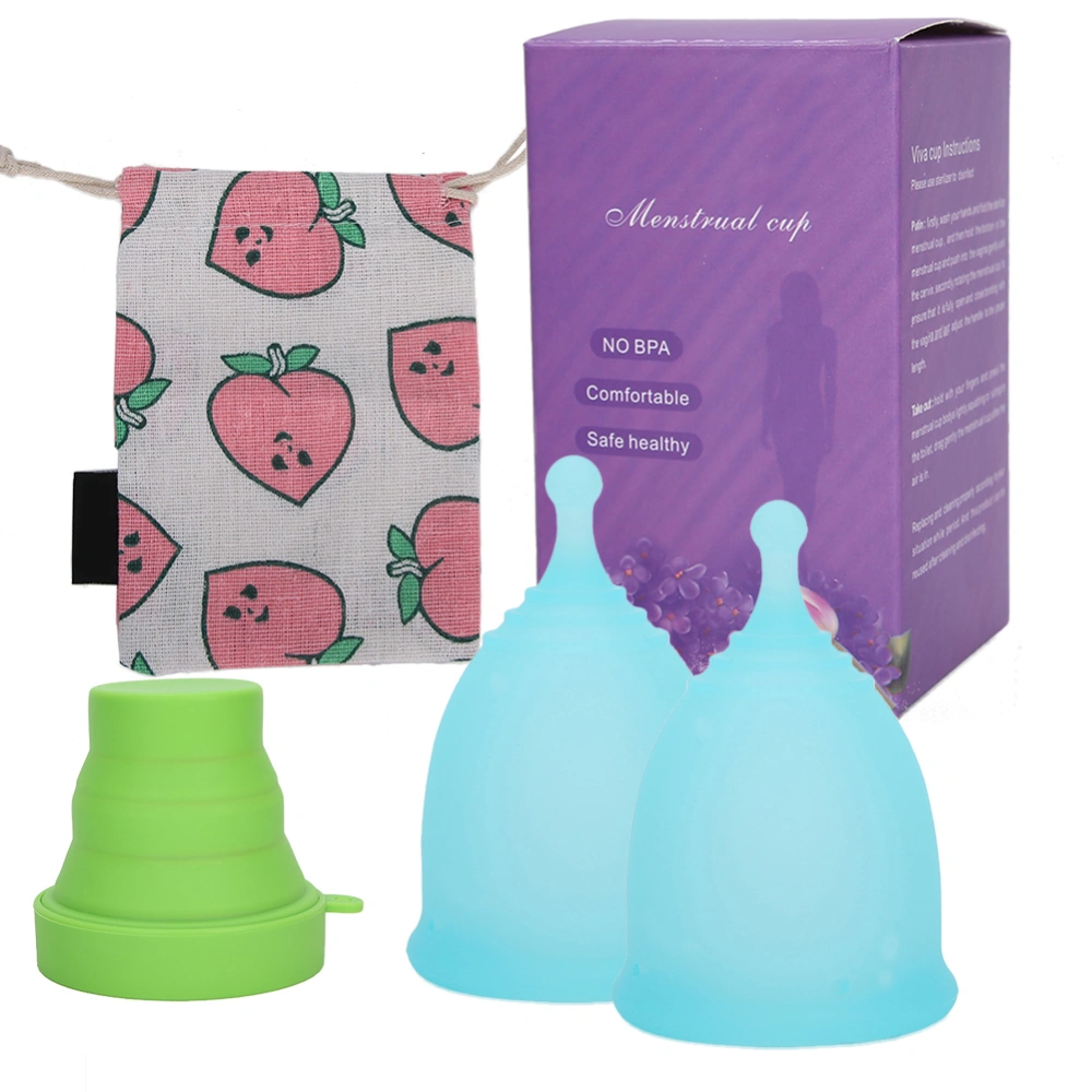 Women Menstrual Cup Feminine Hygiene Cup Cleaning Machine Set Menstruation Supplies ReusableS x 2