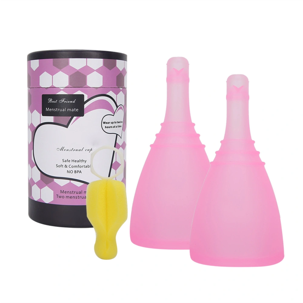 Silicone Menstrual Cup Women Female Feminine Hygiene Cup Menstruation Supplies ReusableL x 2