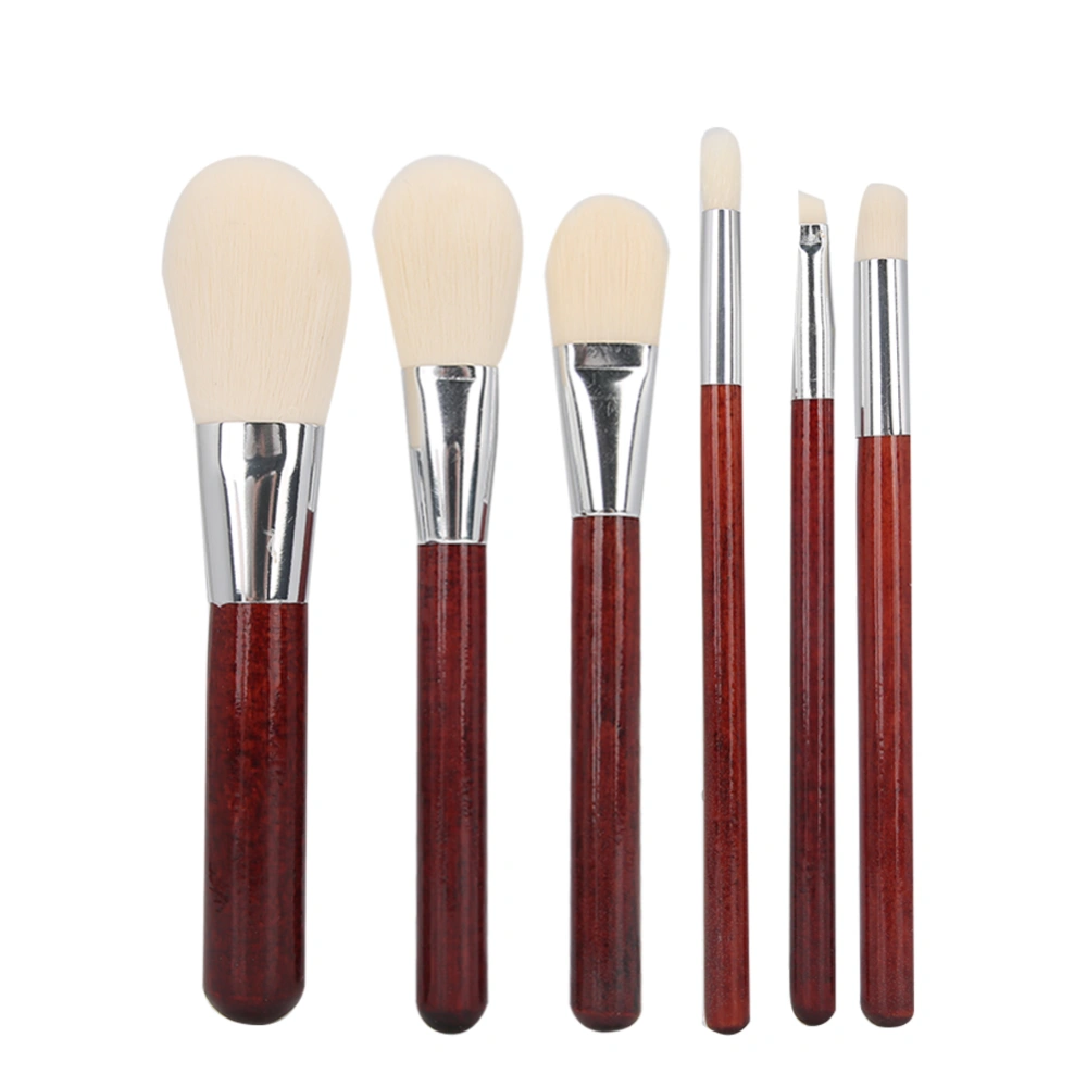 6pcs Portable Eyebrow Blusher Cosmetic Brush Eye Shadow Loose Powder Brush Makeup Tool Set