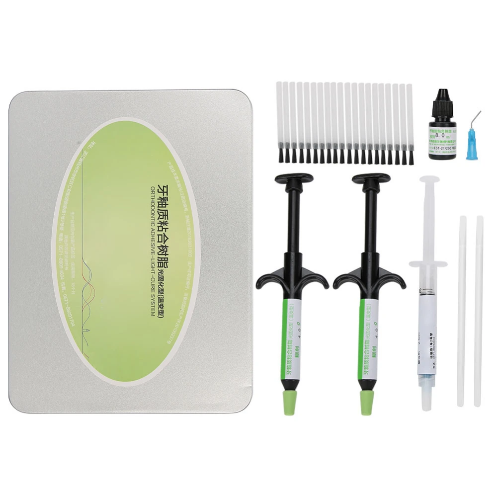 Dental Orthodontic Adhesive Kit Light Cure Green Glue Bonding System Tool AccessoryGreen Glue Large Set