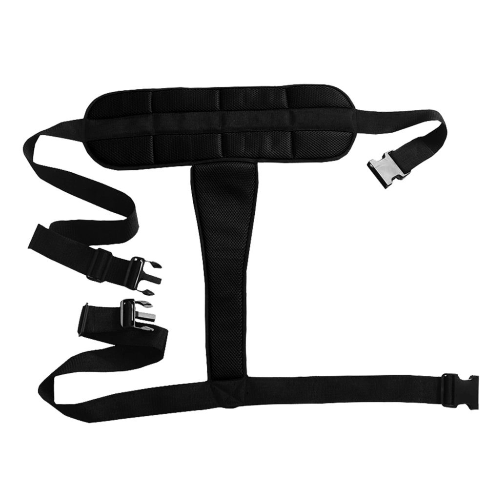 Wheelchair Safety Belt Restraint Harness Protective Adjustable Strap for PatientsBlack