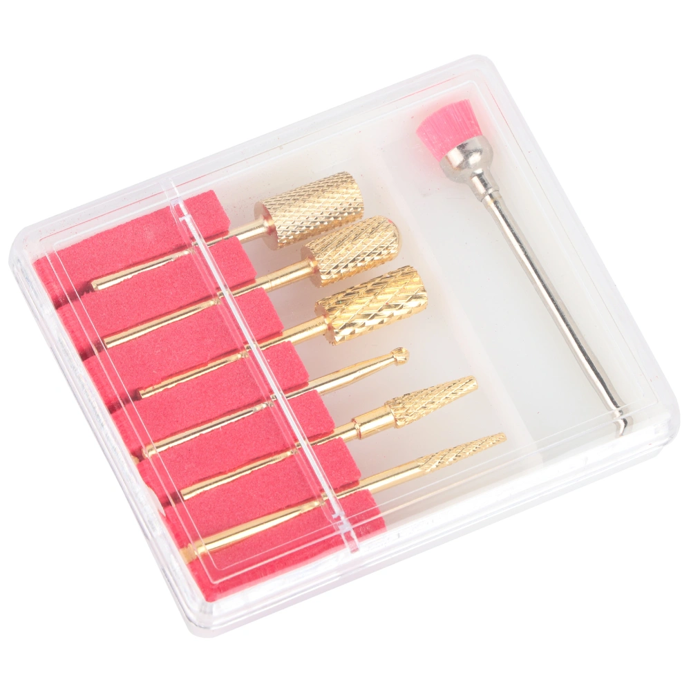 7pcs Nail Art Grinding Head Dead Skin Removal Nail Drill Bits Sanding Polishing Head Set