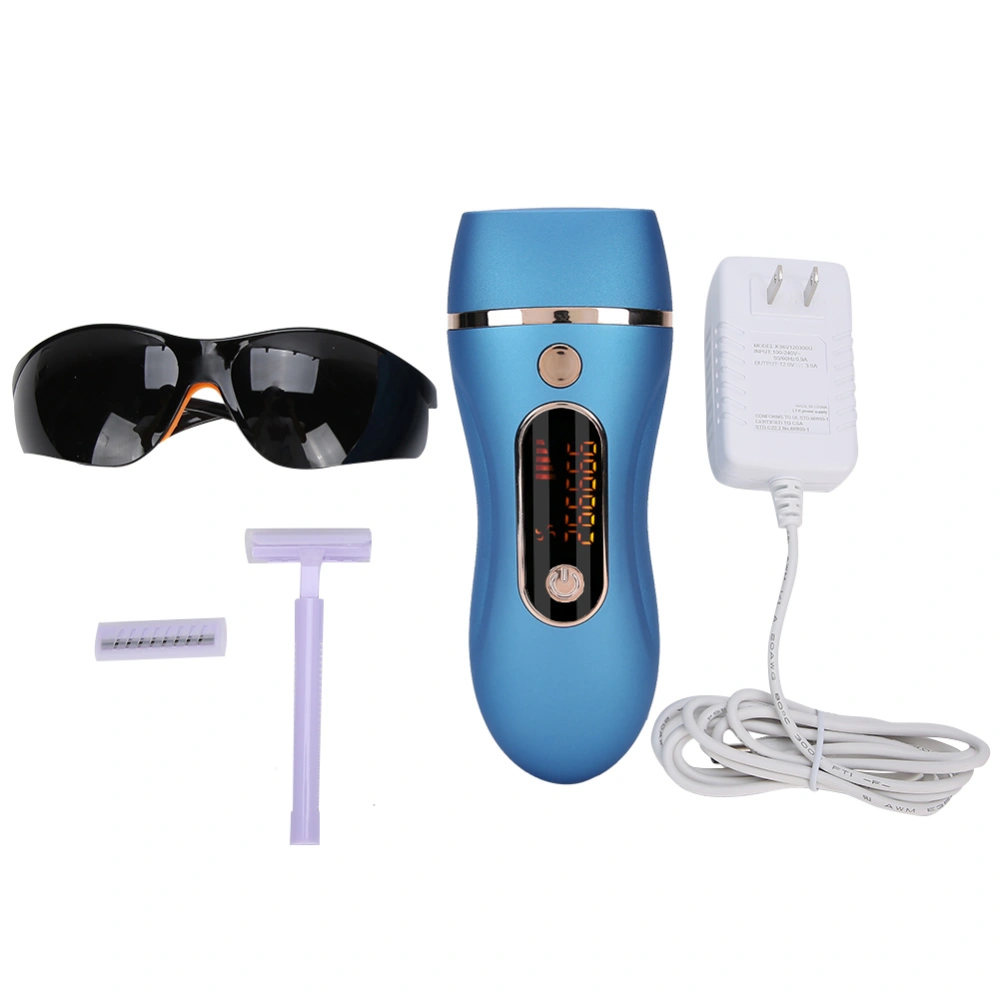 990,000 Flash IPL Hair Removal Machine Home Salon Hair Remover for Face Body US Plug 110&#8209;240V(Royal Blue )